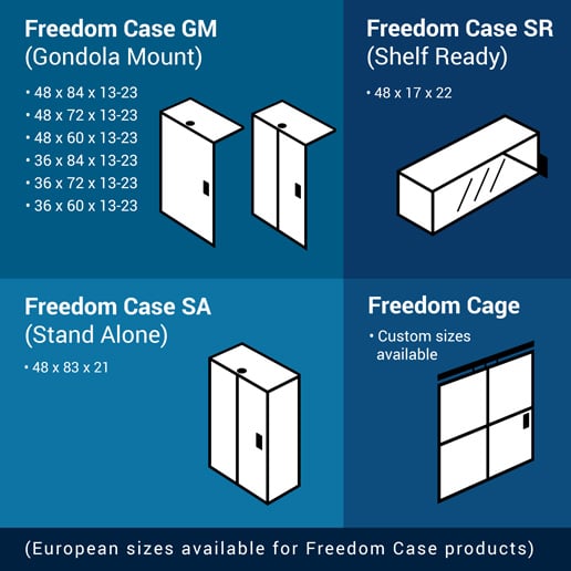 Freedom Cases come in a variety of sizes